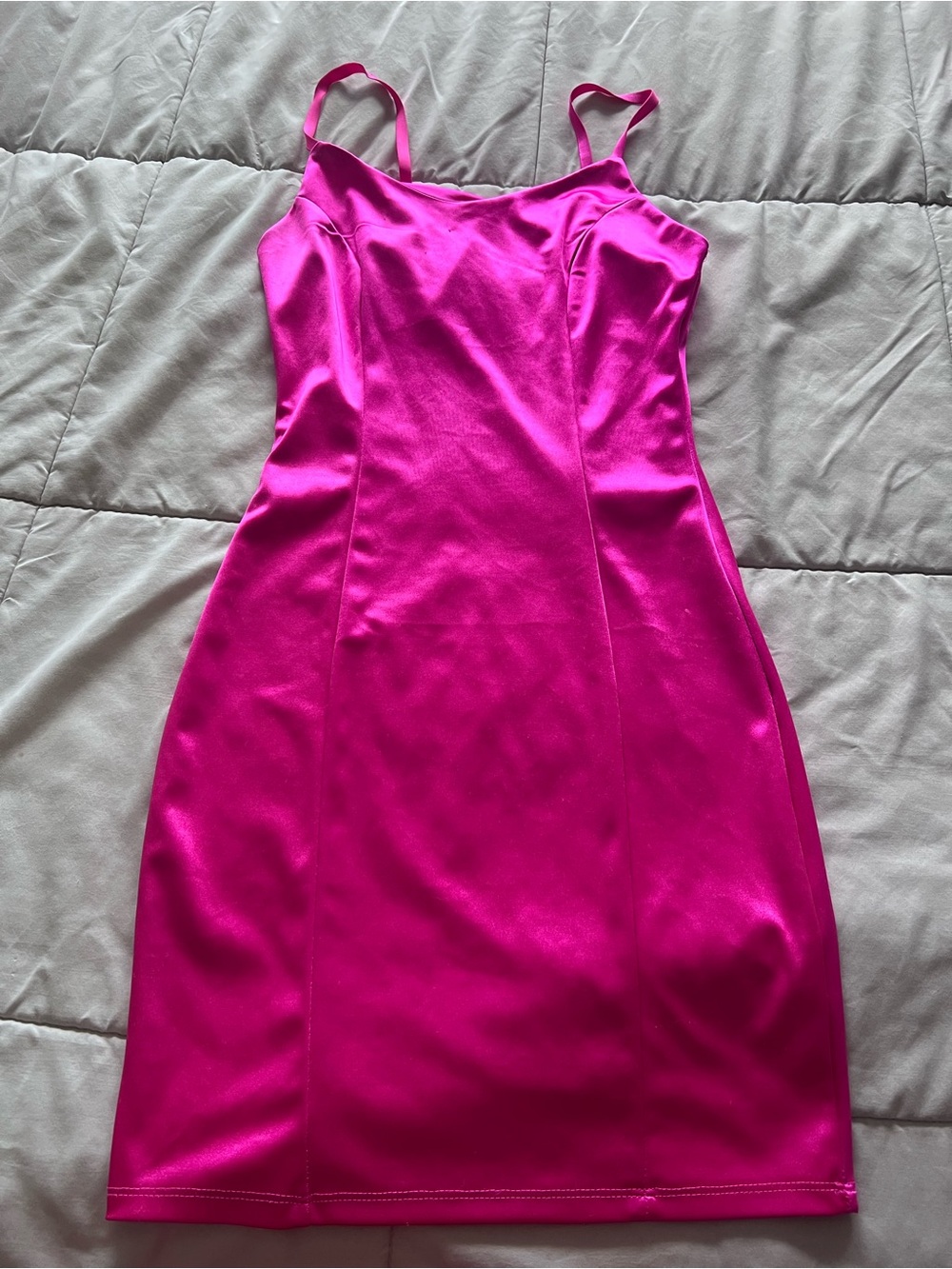 Hot Pink Slip Dress with Spaghetti Straps beautiful and sexy 💕